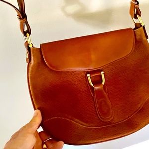 Mark Cross Leather cross body bag 11 x 9  classic Saddle Brown